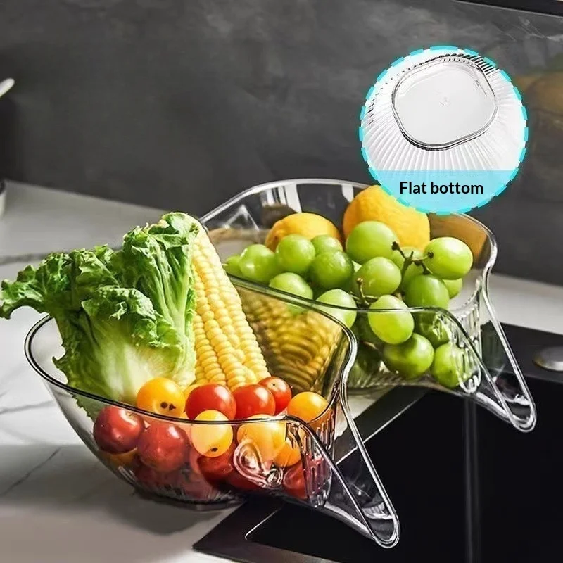 Multifunctional Drain Basket Household Drain Rack Dry and Wet Separation Sink Filter Basket Plastic Vegetable Blue Wholesale