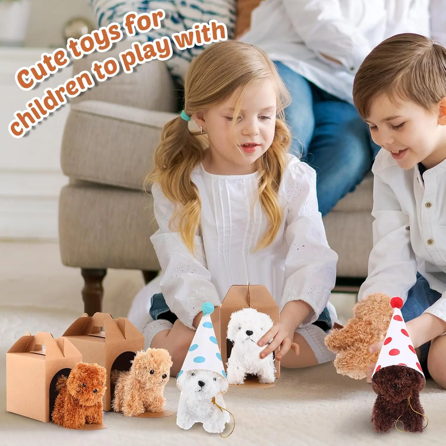 12-80 مجموعة صغيرة من الكلاب المحشوة مع سلسلة مفاتيح، اعتماد حفلة كلب أليف تفضل أكياس جودي، ألعاب هدايا الحيوانات السائبة #4