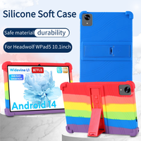 For Headwolf WPad5 10.1 inch Kickstand Coat Shockproof Cover 2024 Android 14 Tablet Case Silicon Stand Protective Shell Soft