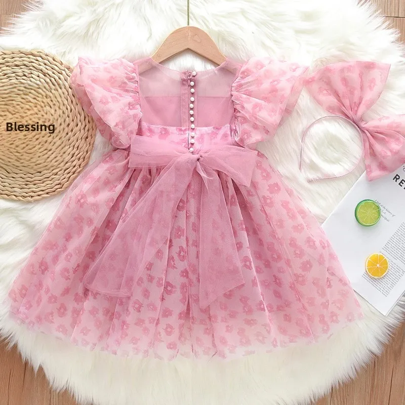 

Summer New Fairy T Girl's Puffy Skirt Dr Baby Princ Dr Girls Clothing Soft Silk Material Kids Faion
