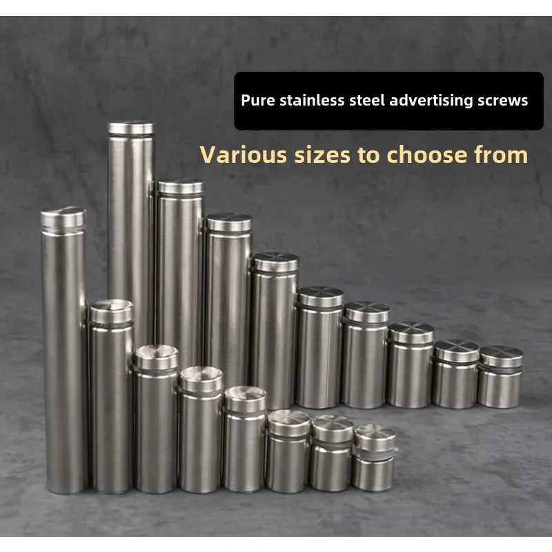 

4PCS Glass Fasteners 12/16/19/25/40mm Stainless Steel Acrylic Advertisement Standoffs Pin Nails Billboard Fixing Screws Hardware