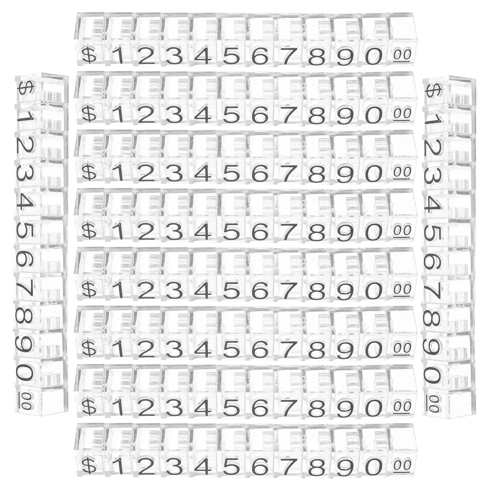 

10Sets Jewelry Retail Price Display Cubes Adjustable Mini Number Tag Blocks Clear Sale Price Signs Efficient Pricing Solution
