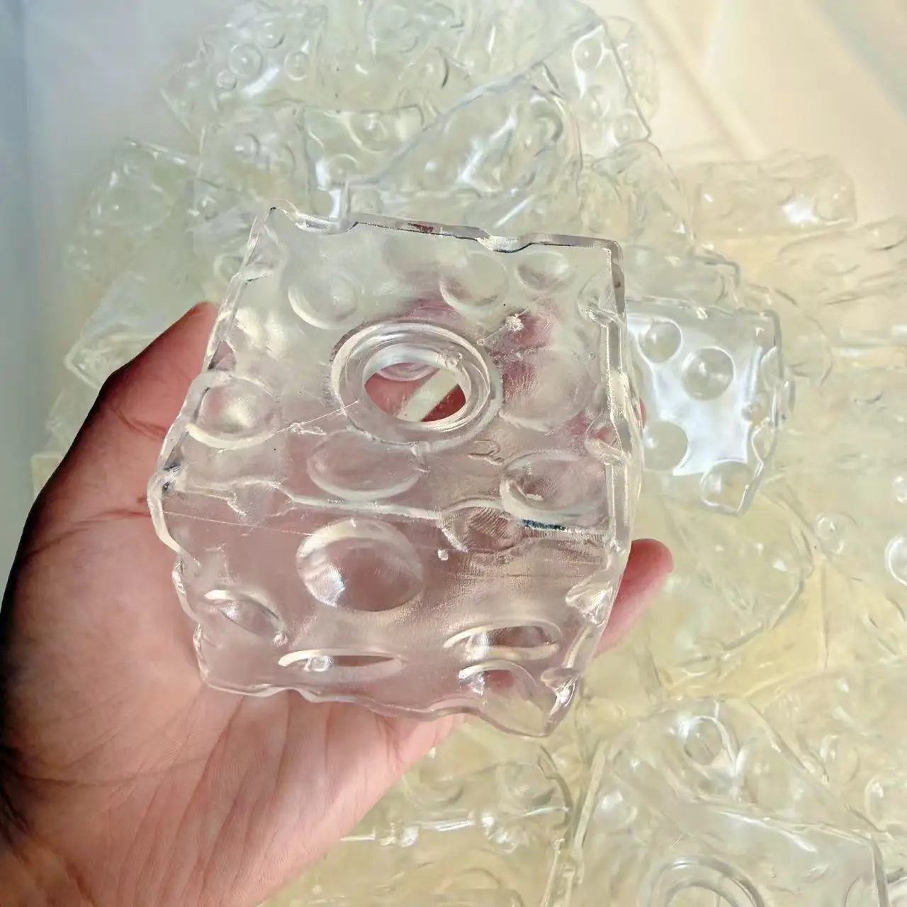 7cm Käse-DIY-Leerkugelhülle aus weichem TPR, transparent, für selbstgemachtes Quetschspielzeug, Ersatzhülle, kann gefüllt werden. – Detail 5