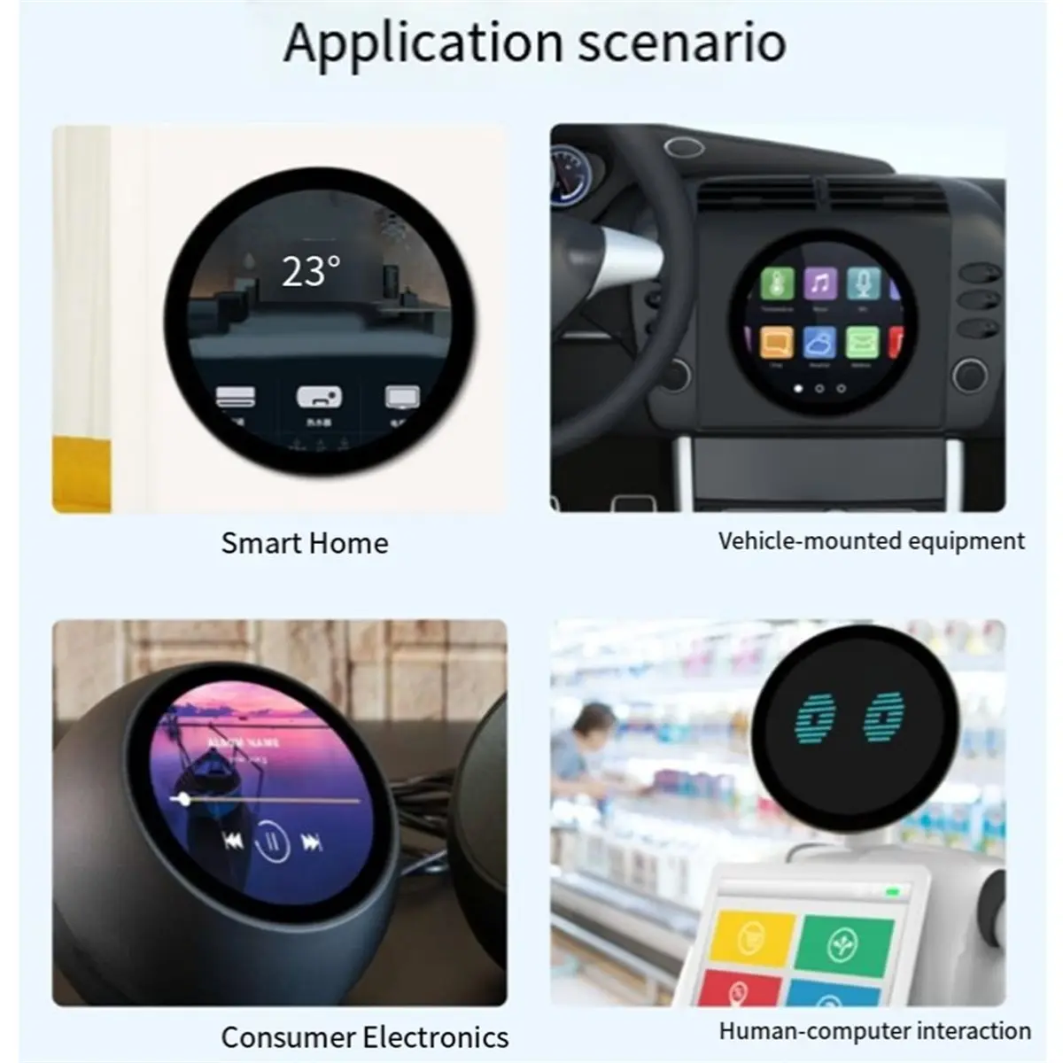 For 5 7-Inch Display -Compatible Capacitive 10-Point Touchscreen Round 1080x1080 Fully Laminated