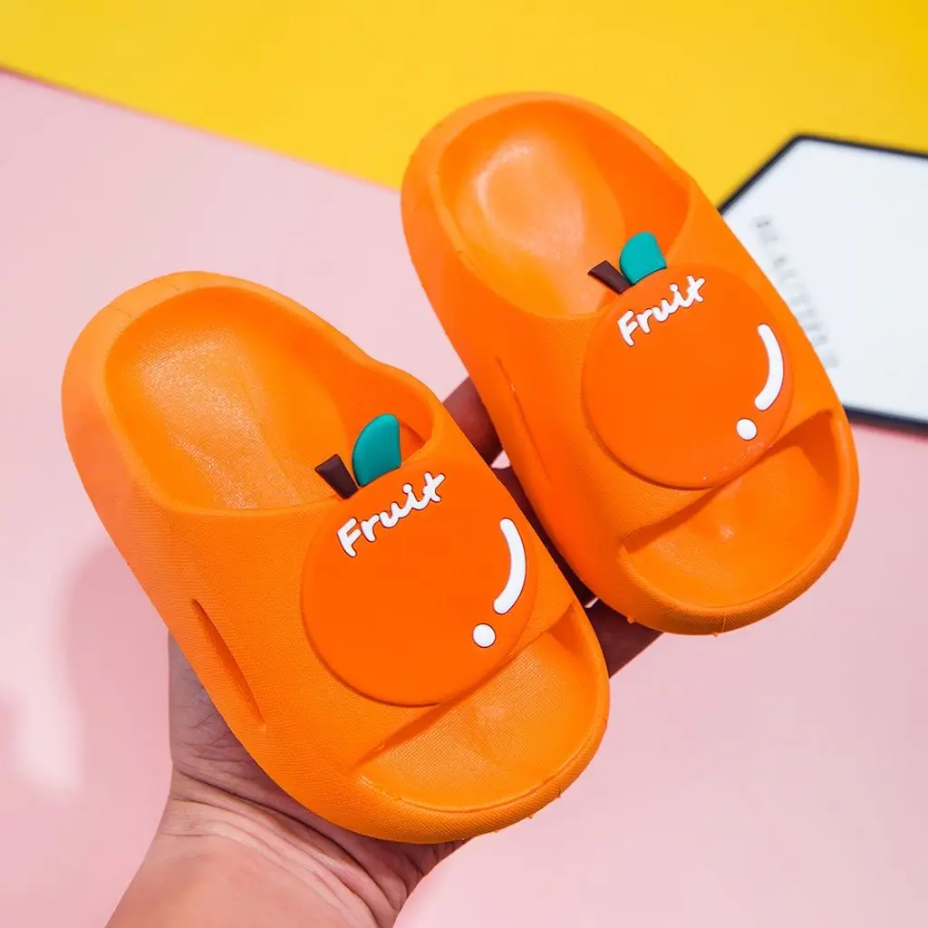 Soft Cloud Cushion Kids Cartoon Strawberry Slippers Non Slip Summer Sandals for Toddler Boys Girls Flexible Sole Indoor Shoes