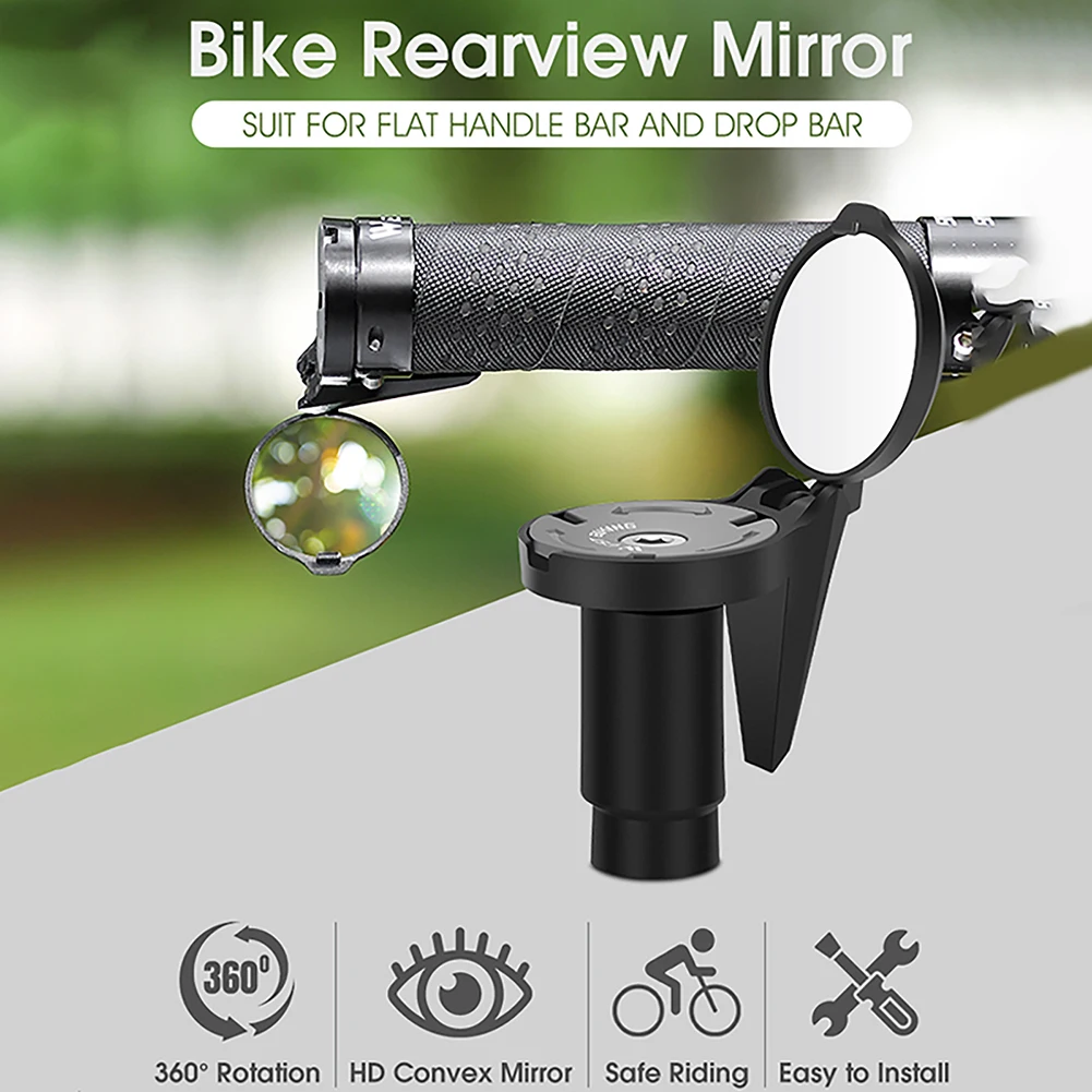 WEST BIKING Bicycle Rearview Mirror Handlebar End Mirror Small Convex Cycling Mirror 360 Flexible MTB Road Bike Accessories