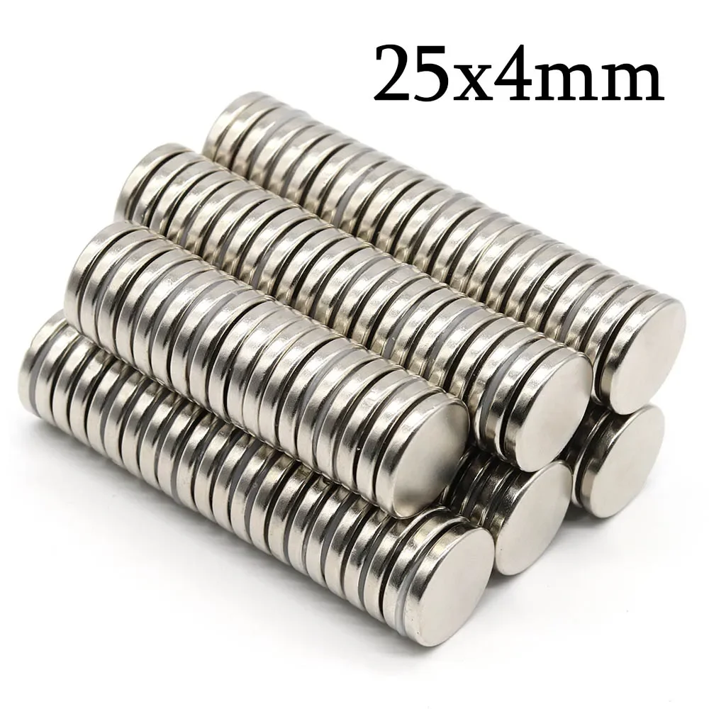 25mmx4mm Super Strong Round Neodymium Magnet Powerful Magnets N35 small Permanent Magnetic NdfeB Refrigerator Magnet 25x4