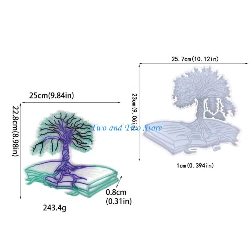 HX6F صفحة الكتاب راتنجات الايبوكسي قالب شجرة سيليكون قوالب DIY الفن جدار الحرفية للمنزل غرفة المعيشة شنقا الزينة #6