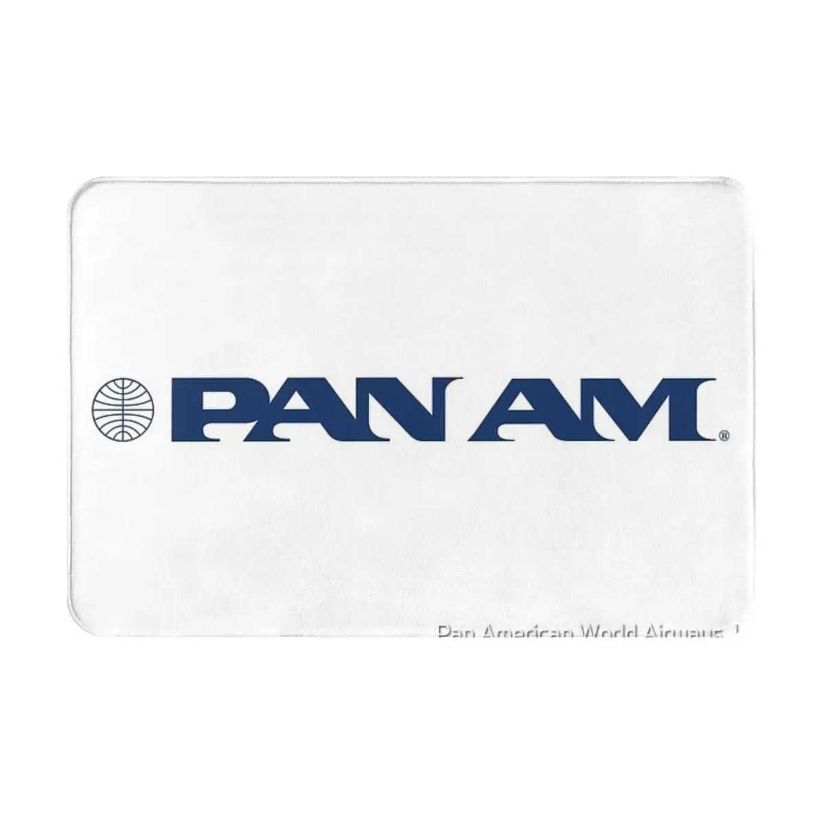 Антискользящий напольный коврик Pan Am со стилизованным изображением знака слова и шара, толстые и удобные прочные коврики для ног с вышивкой