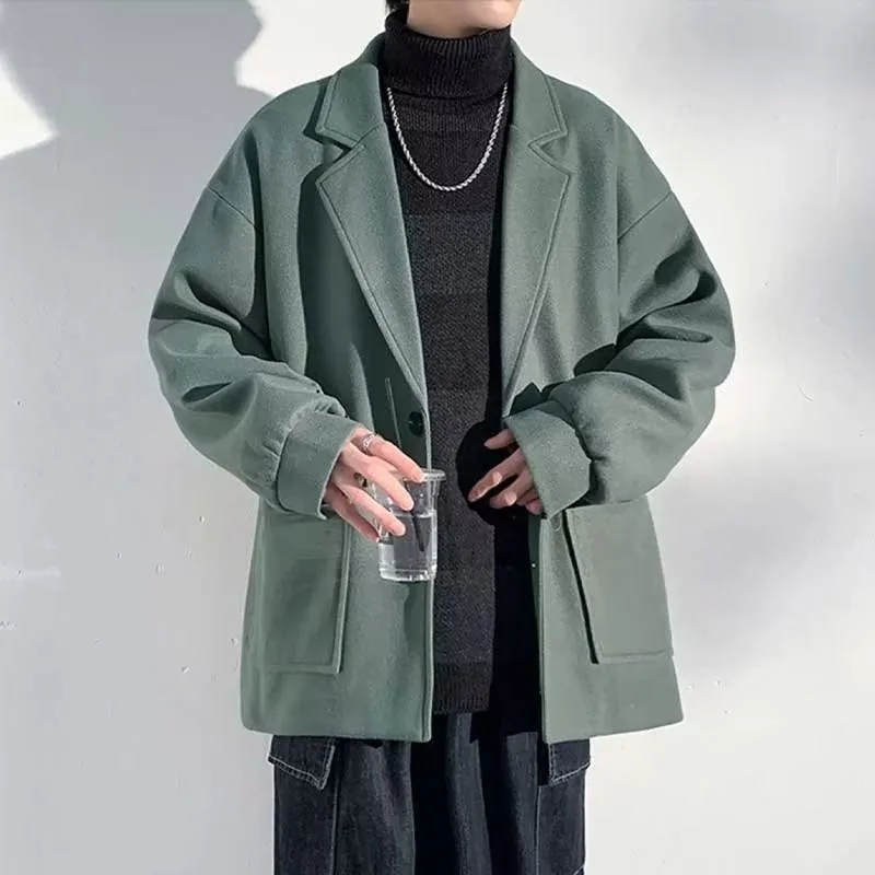 2025 uomo ort Bla lana Jaet sciolto casual Sle cappotto invernale calore e Faion giovanile design alla moda fibra di poliestere