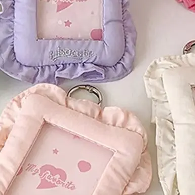 

Kawaii Fabric Kpop Idol Photocards Holder 3 Inch Soft Pillow Shaped Card Holder Small Toy Storage Bag Pendant School Supplies