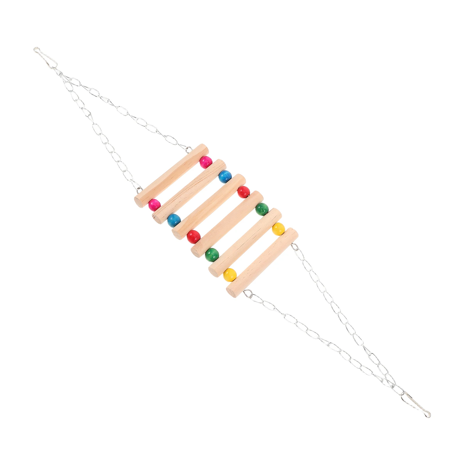 

Wooden Parrots Pets Durable With Bright Colors Easy Installation Fit All Cages Chewing Hanging Ladders Chew Natural Wooden