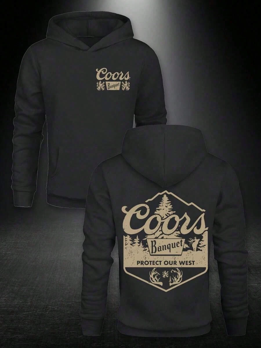 سترة بقلنسوة للرجال لخريف وشتاء كورز مأدبة تحمي سترة جرافيك غربنا كاجوال بقلنسوة للجنسين في الهواء الطلق #1