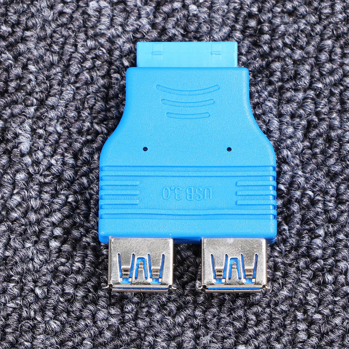 

1Pcs 20 Pin Motherboard USB 3.0 Female Dual Port Adapter Connector Blue Fast Data Transfer High Quality Motherboard Connectors
