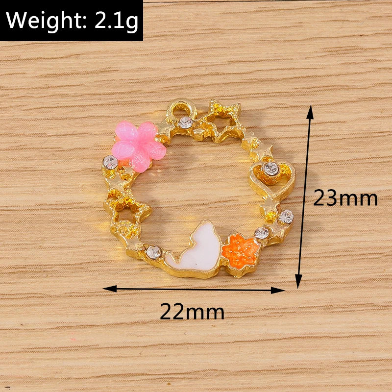 Tusember 10 Stück Mix Niedliche Kätzchen-Emaille-Anhänger Kawaii Katzen-Charms für Schmuckherstellung Ohrringe Halskette Handgemachtes Zubehör – Detail 15
