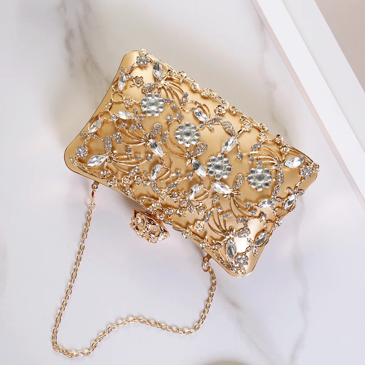 European American Sparkling Diamonds Evening Bags Women's Fashion party Hand bag Luxurious Versatile Dress Banquet Bag