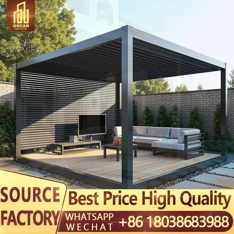 

High Quality Motorized Louver Outdoor Aluminium Pergola Customizable Stylish Patio Garden Backyard Use pergola