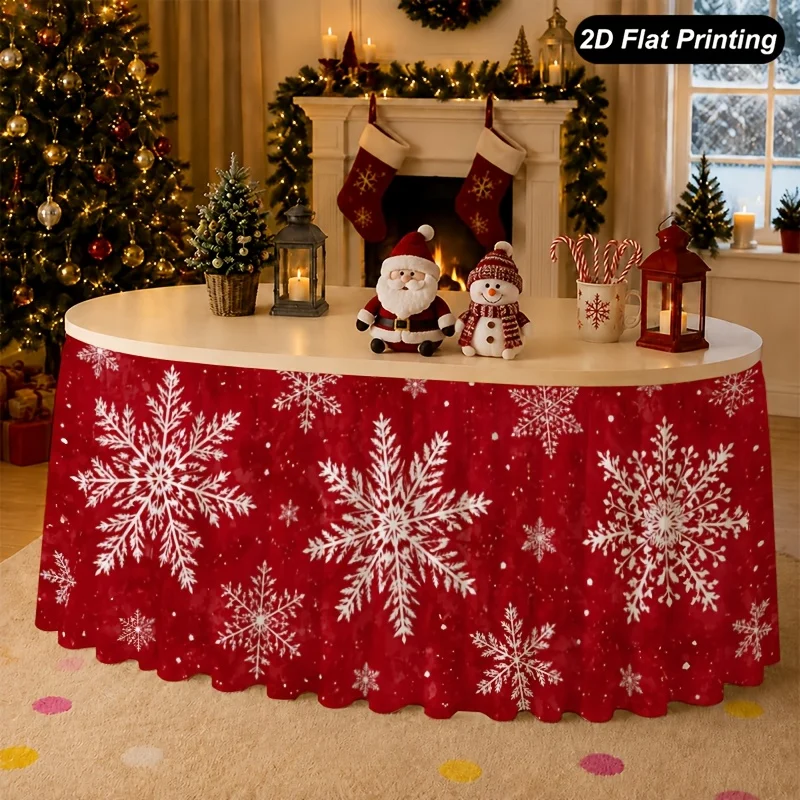 1 Pack 2D Flat Print Polyester Table Skirt Tablecloth, School Season Back to School Season Thanksgiving Fall Harvest Halloween