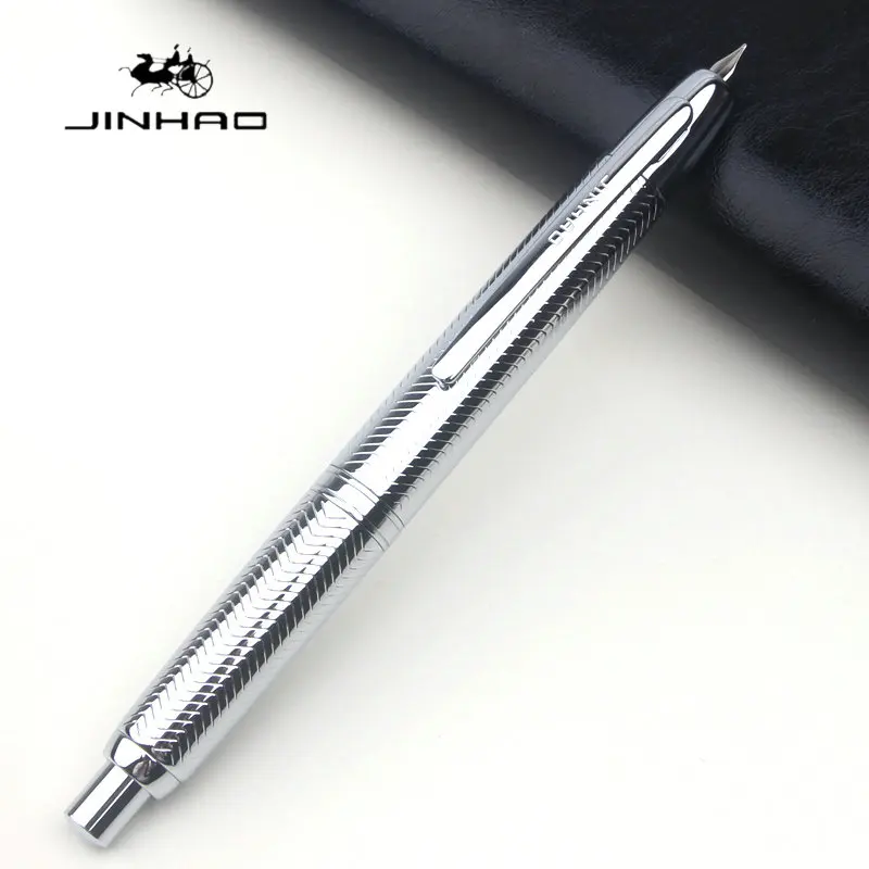 

Перьевая ручка JINHAO 10, серебристая, матовая, черная, серебряная, EF/F, перо высшего качества, канцелярские принадлежности, офисные школьные принадлежности, ручки-клики