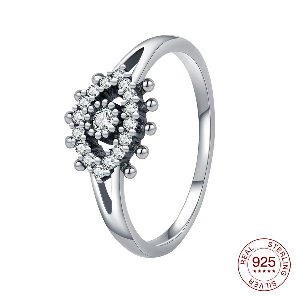 Women's 925 Sterling Silver Blue Evil Eye Stackable Ring