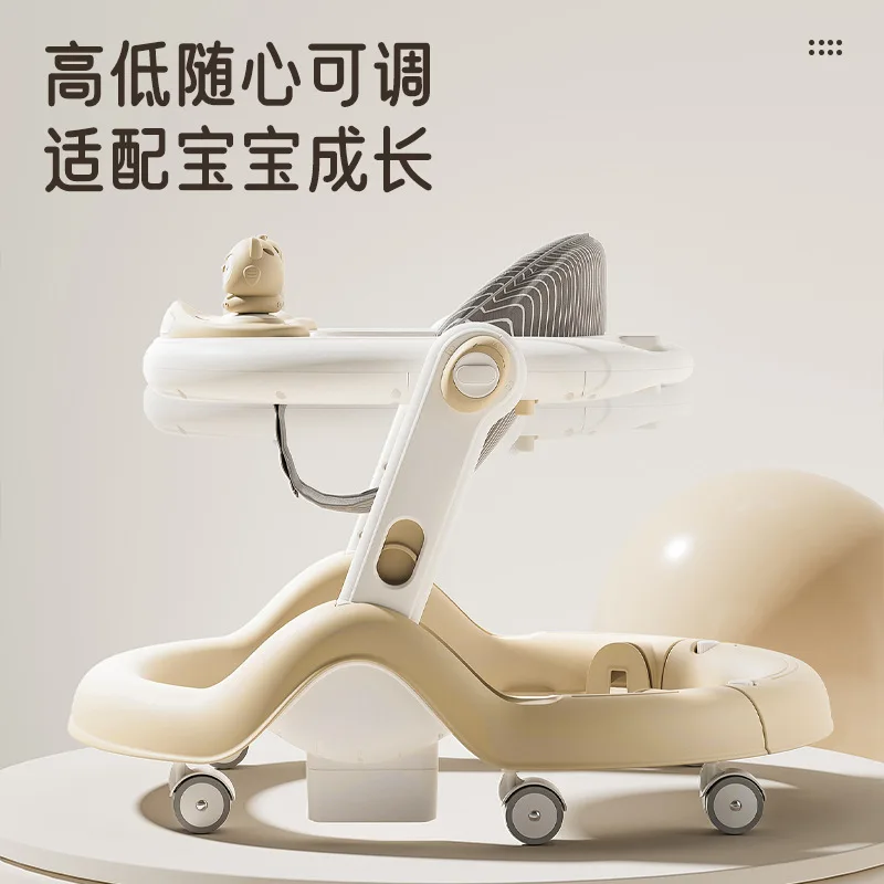 Baby Walker Music Multi-functional Anti-O-leg Anti-rollover Folding 6-18 Months Baby Can Sit and Push The Baby Walker