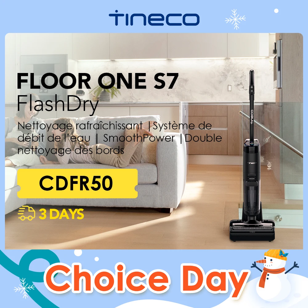 Tineco FLOOR ONE S7 FlashDry Smart Cordless Wet Dry Vacuum for Sticky Messes 158℉Hot Air Flash Drying Dual-sided Edge Cleaning