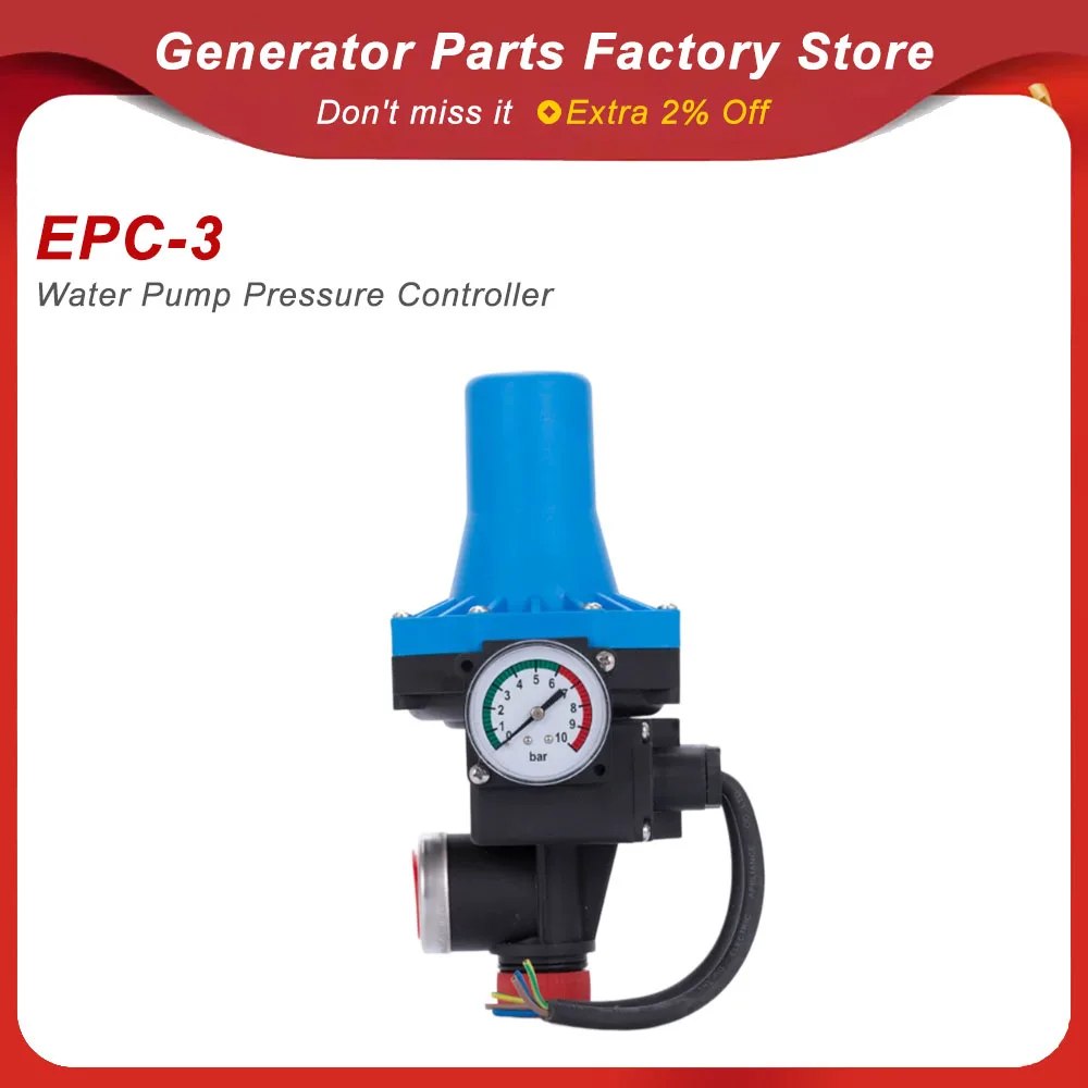 EPC-3 Adjustable Automatic Booster Pump Electronic Pressure Switch Controller Self-Priming Water Pump Dry Run Protection
