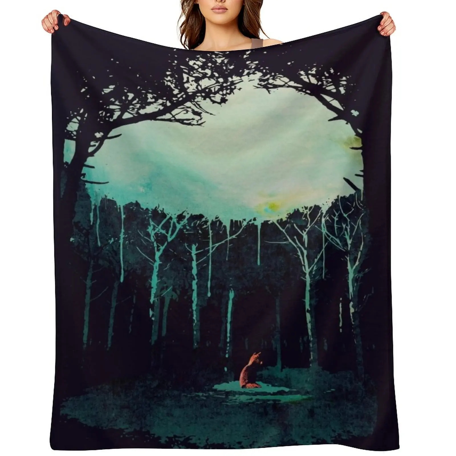 

Deep in the forest Throw Blanket Weighted Flannel Softest cosplay anime Blankets