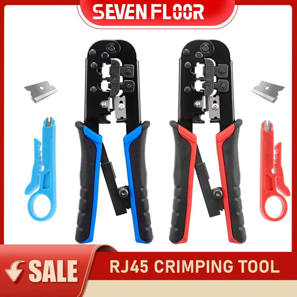 

Инструмент для обжима Cat5/Cat5e RJ45, кусачки для сетевых кабелей 6P/8P с функцией зачистки и обрезки, совместимые с разъемами RJ11/RJ12 Ethernet LAN