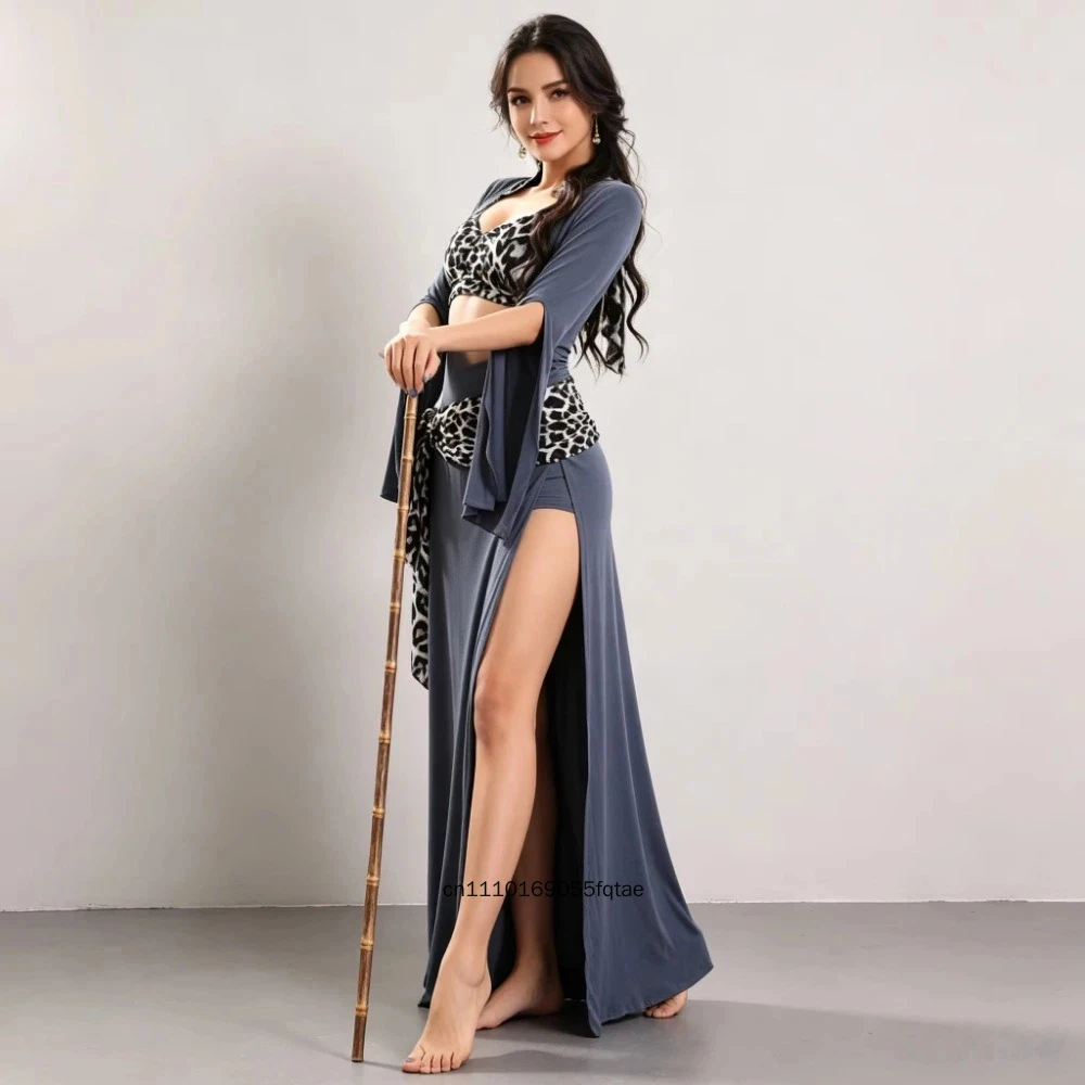 Damen Bauchtanz-Kostüm Neues Saidi-Kleid Ägyptischer Folkstil Cane-Dance-Outfit Bühnenauftritt Wettbewerbs-Tanzkleidung