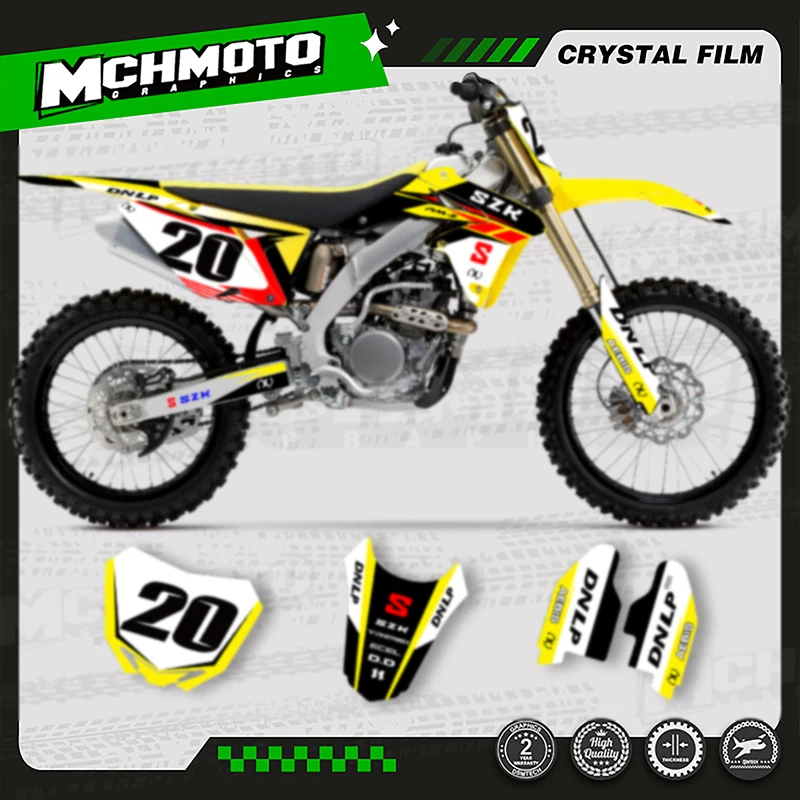 

MCHMFG For Suzuki RMZ250 RM-Z RMZ 250 2010 2011 2012 2013-2018 Motocross Fairing Graphics Background Decals Sticker Custom