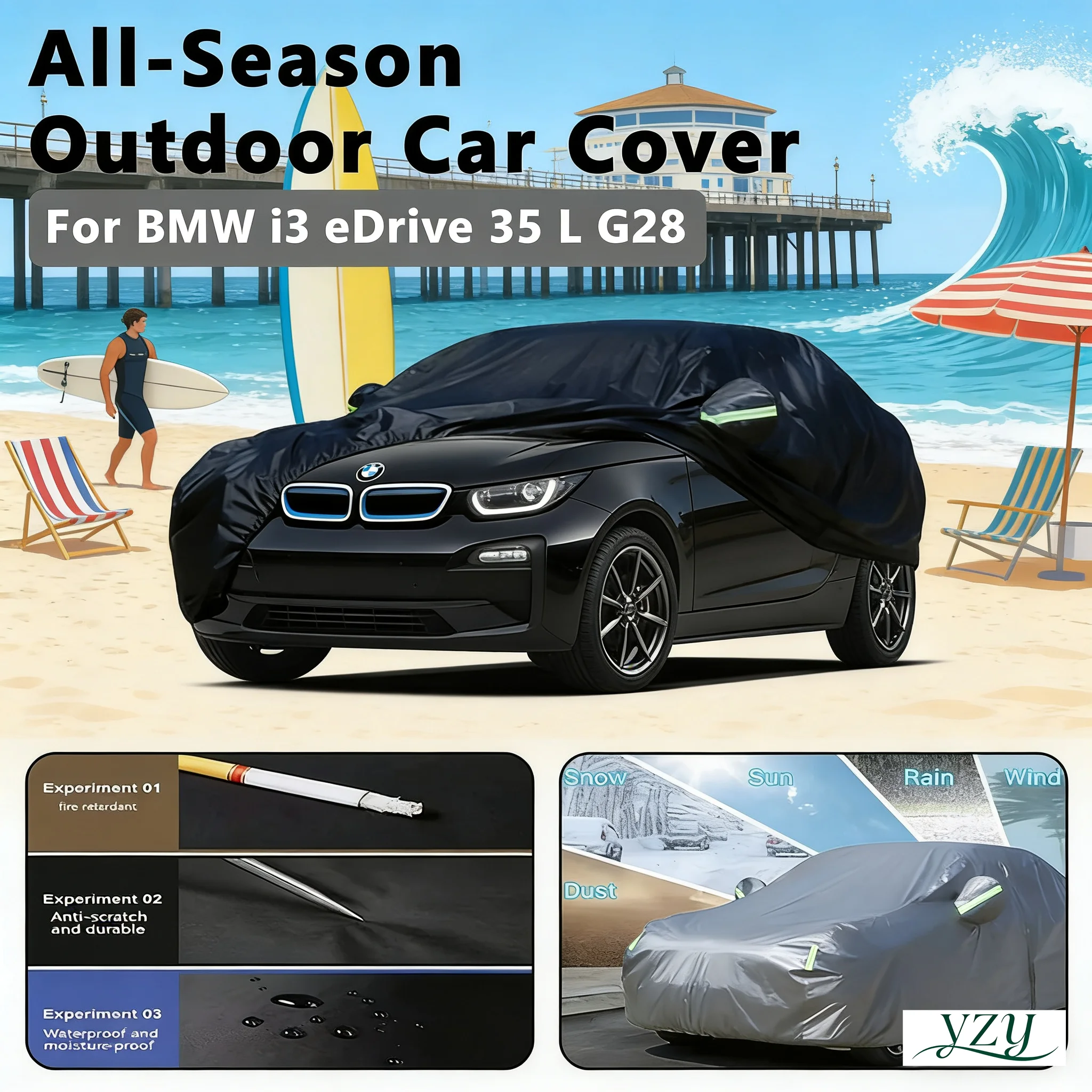 

For BMW i3 eDrive 35 L G28 Outdoor Protection Full Car Covers Snow Cover Sunshade Waterproof Dustproof Exterior Car Accessories
