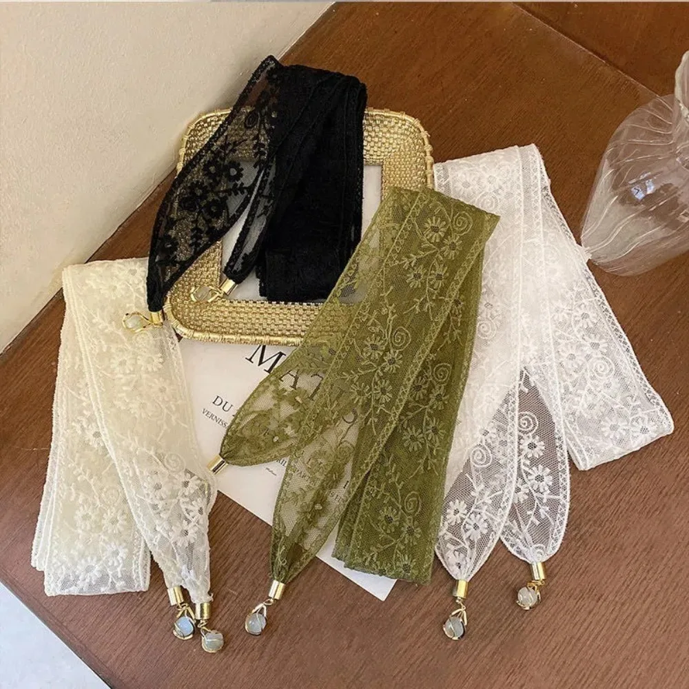 

Ribbon Floral Embroidered Lace Ribbon Headbands Bag Decoration Sun Hat Lace Trim Hair Ribbon Hair Accessories Long Thin Pendant