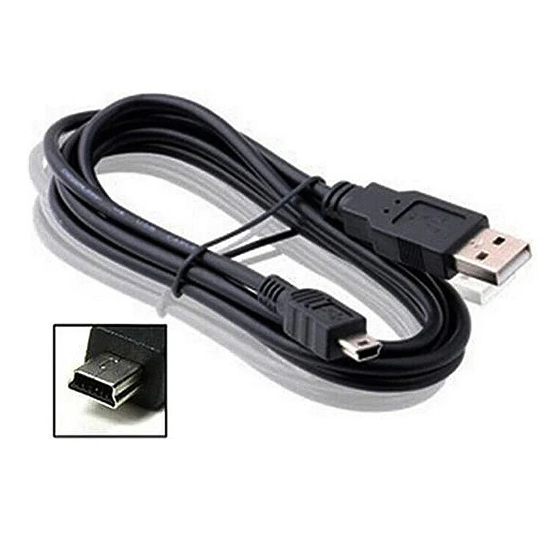 1-6Pcs USB Charging Data Cable 2.0 A Male To Mini B 5 Pin 5P T Port MiniUSB For Devices MP3 MP4 Camera Mobile Phone HardDisk