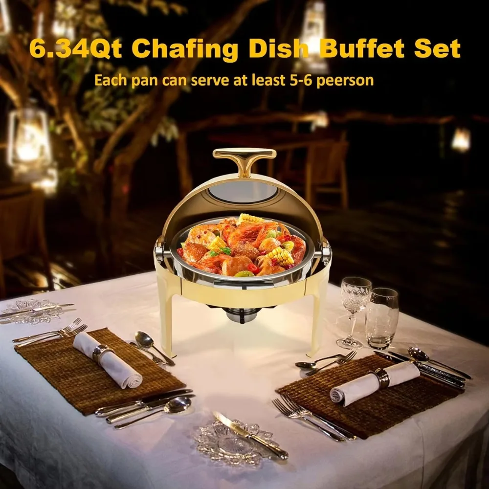 Roll-top Luxury Stainless Steel Commercial Warmer, Buffet Warmer, Transparent