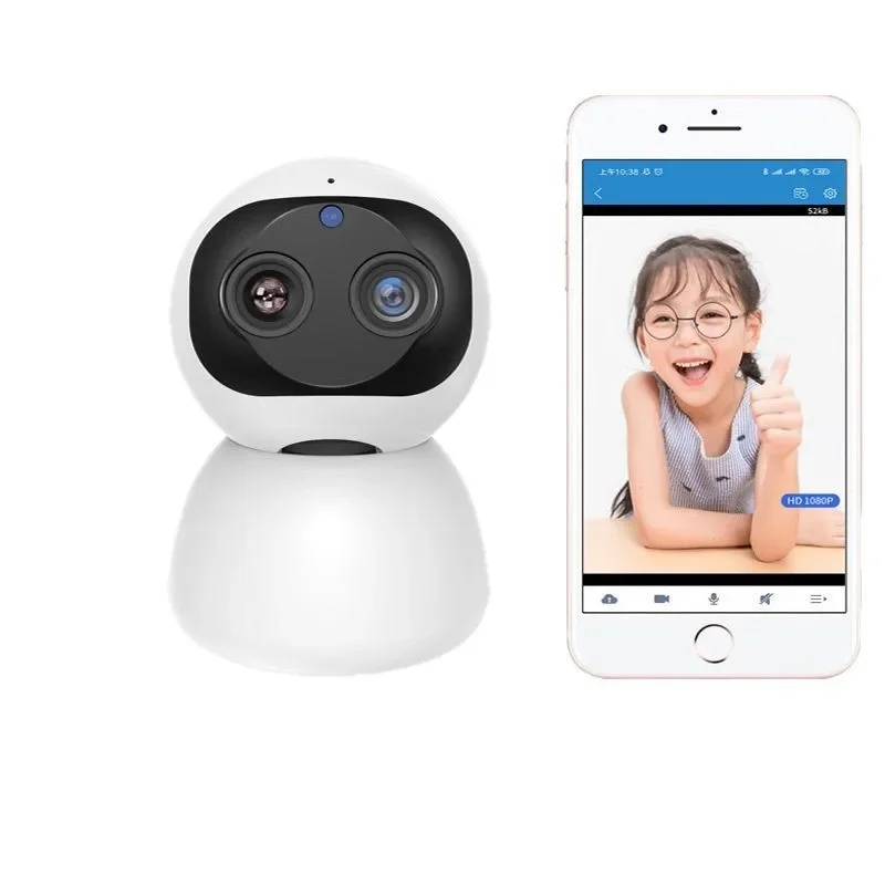

Dual camera zoom high definition night vision smart home surveillance camera mobile phone wireless network