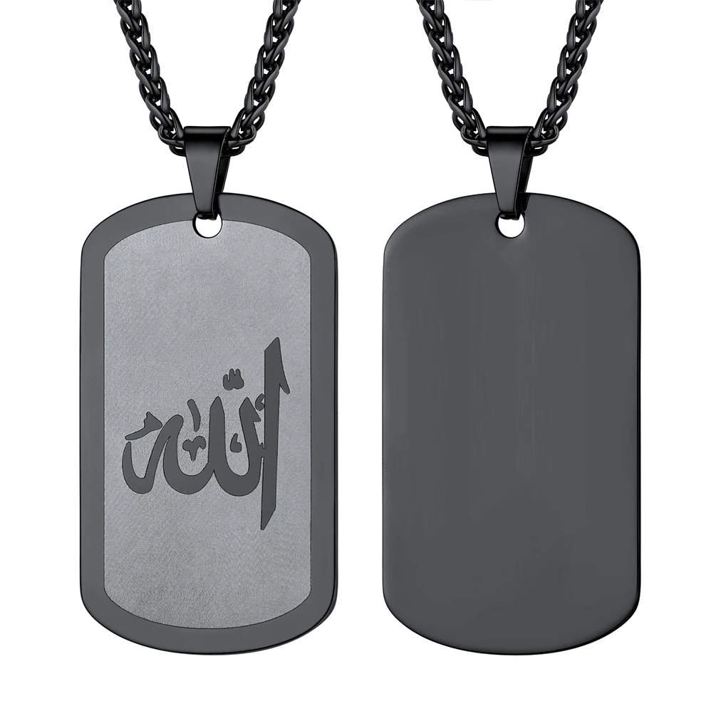 

Starlord Allah Tag Pendant Necklaces for Man Religious Medals Charms Stainless Steel Dog Tag For Men Bijoux Islam Jewelry