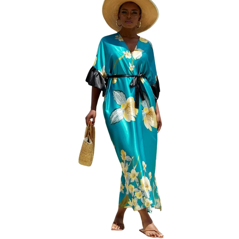 

Cardigan Dashiki African Maxi Dress Women Batwing Sleeve Loose Boubou Africa Clothing Fashion New Print Long Robes African Dress