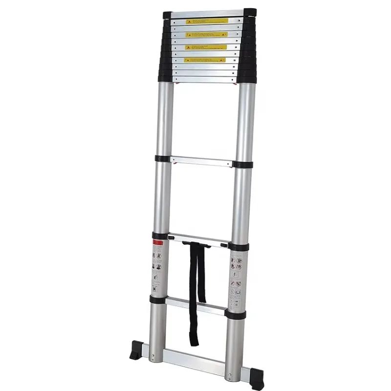 Deliladder 12.5FT Aluminum Telescopic Ladder One-Button Retractable Collapsible Ladder for Home Use