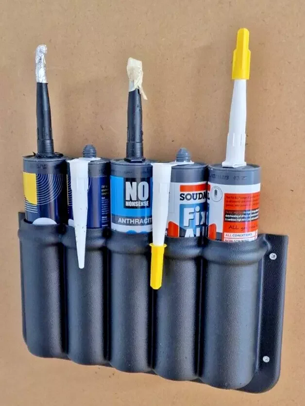 ABS Plastic Storage Box For Caravan Door Spray Can Storage Box 5 Tube Holder Sealant Adhesive Tubes Box Camper Storage Holder