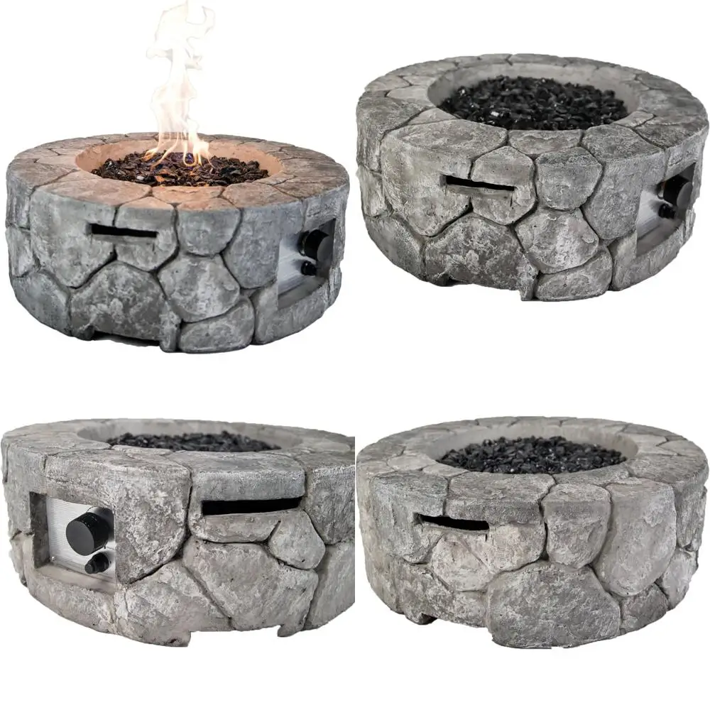 

Стол для костра для костра на пропане Edinburgh с разрешением 40 000 БТЕ, Living HF09501AA, подходит для патио и террасы, MGO Construction, Cry