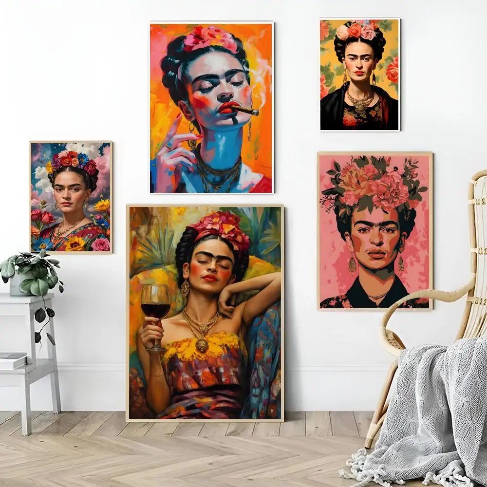 Hot ART F-Frida Kahlo ANIME Canvas Poster Crease Free Waterproof Durable Ideal Wall Decor for Home All Spaces