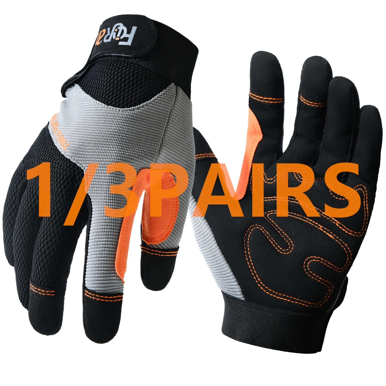 1/3Pairs Work Gloves for Adults - Lightweight Grip for Light Construction/Repairs