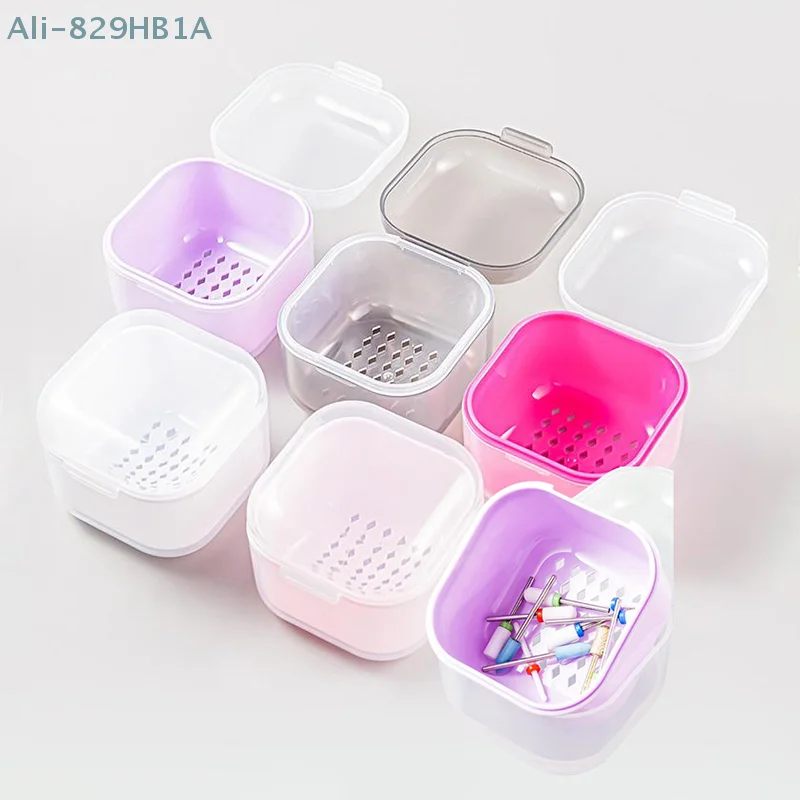 Portable Alcohol Disinfection Filter Cleaning Box Nail Art Drill Bits Grinding Head Disinfection Box Manicure Sterilization Tool