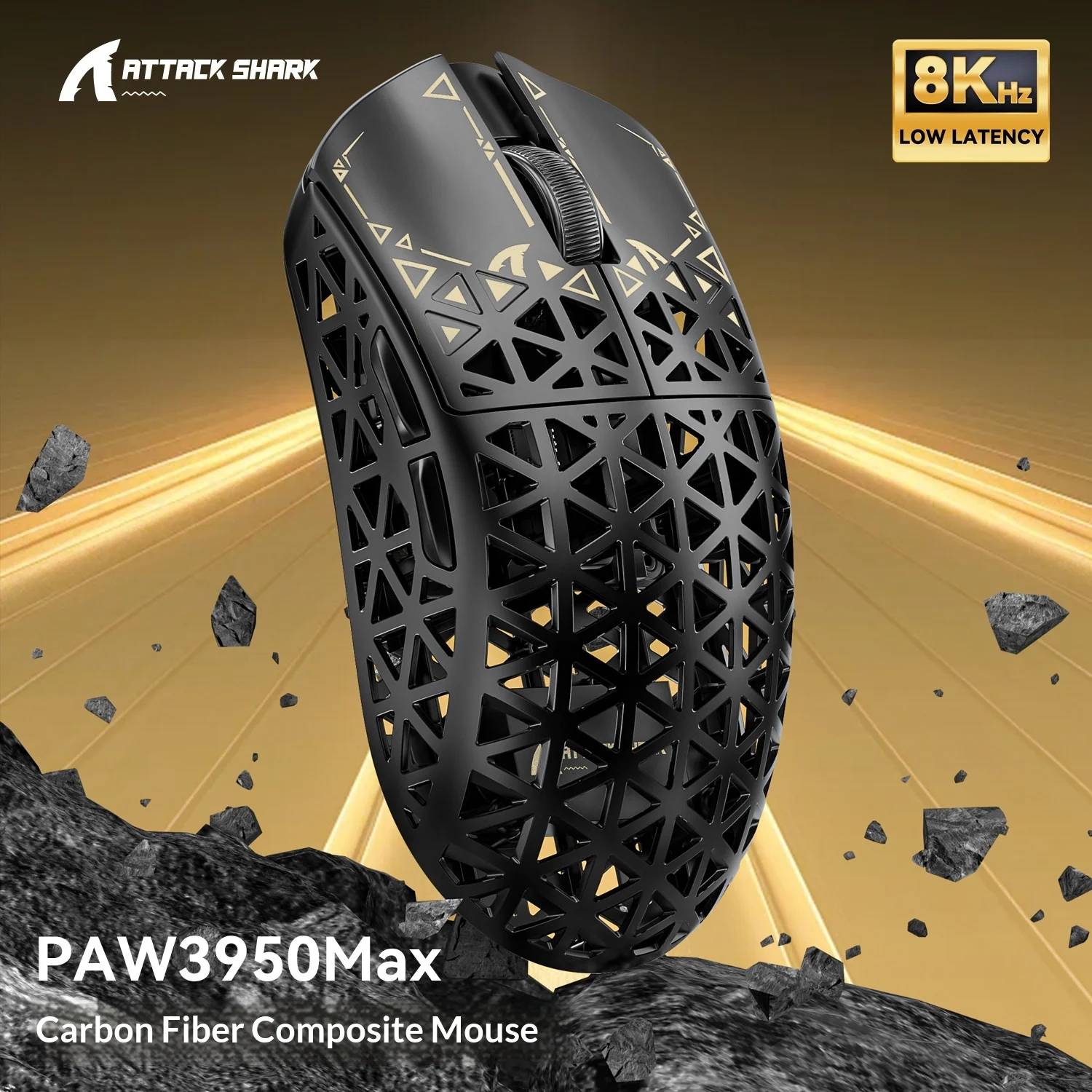 ATTACK SHARK R5 ULTRA High-End Wireless Gaming Mouse 8K Polling 42000 DPI Lightweight Tri-Mode Bluetooth Carbon Fiber Gamer