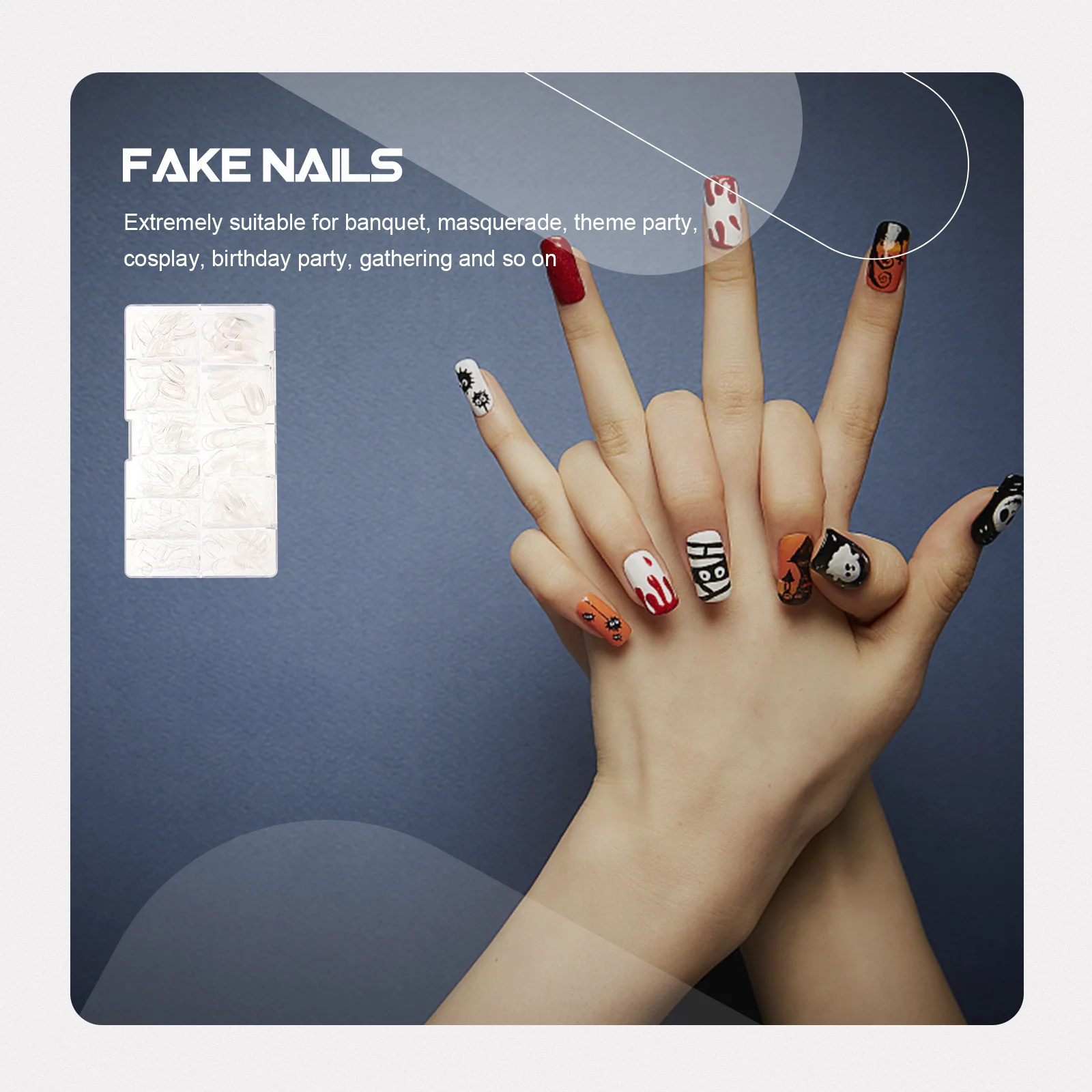 Ultra Thin Clear False Nails Full Cover Short Tips Press on Nails Water Resistant Glamorous Nail Art Accessories