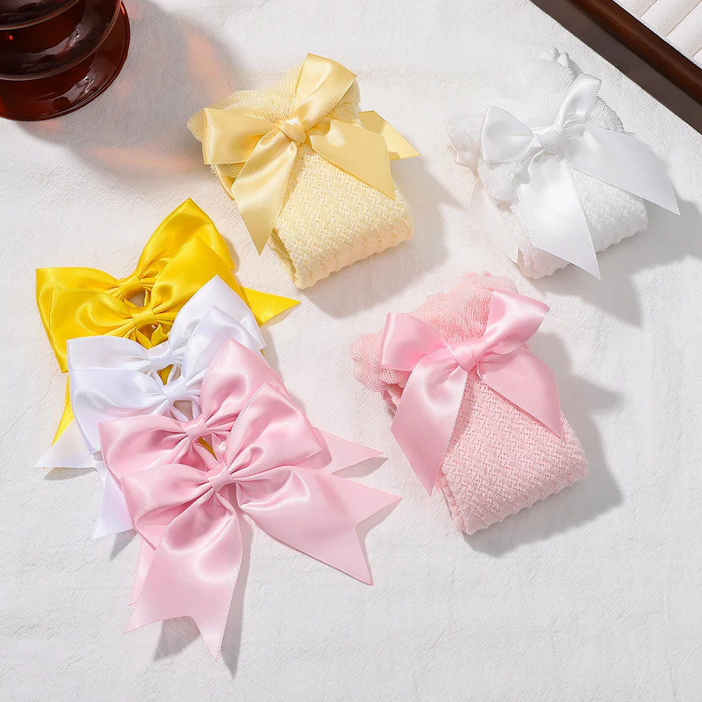 

4Pcs/Set 0-3 Age Newborn Socks Baby Kids Clips Bows Cotton Socks Hairpin Set Girls Gift Cute Headwear Kids Baby Hair Accessories