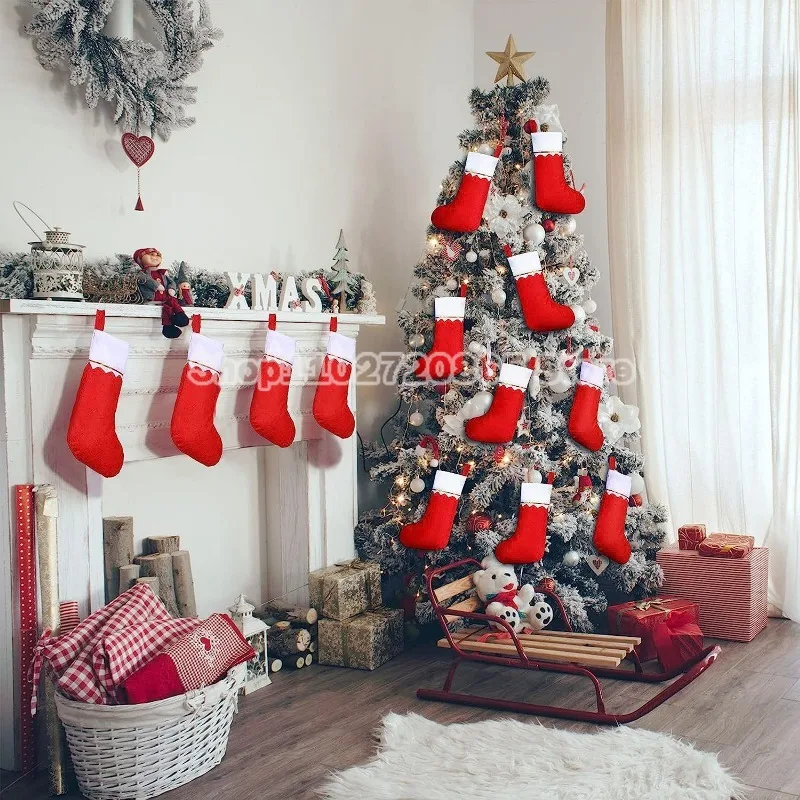 Calcetín de Navidad de Super Mario Bros, calcetines con figuras de juego de Anime de dibujos animados, bolsa de almacenamiento de monedas de caramelo para niños y niñas, decoraciones para el hogar, regalos para niños