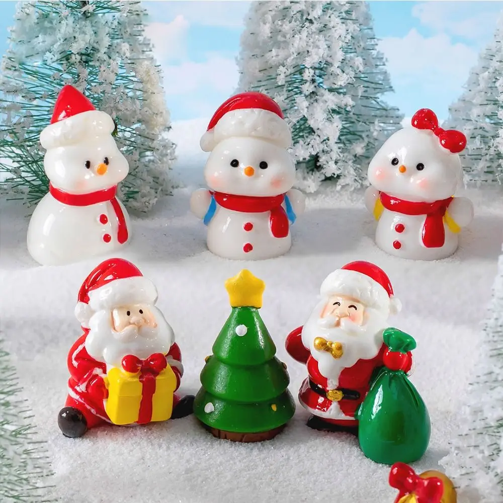 

Funny Bonsai Decor Micro Landscape Resin Mini Christmas Miniature DIY Snow Scene Moss Microlandscape Desktop Ornaments