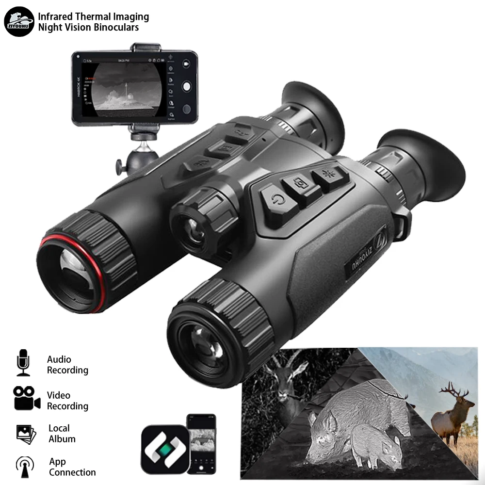 High-Quality Multispectral Thermal Imaging Binoculars Built-In GPS 1000m LRF Laser Ranging 850nm Infrared Night Vision